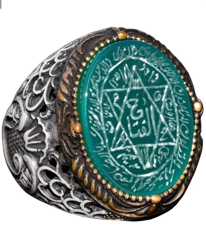 Djinn Khodam — Arabic Black Spell Ring – خاتم السحر الأسود العربي - Powerful Spiritual Protection Ring for Wealth, Fortune & Anti-Evil Energy — view 1