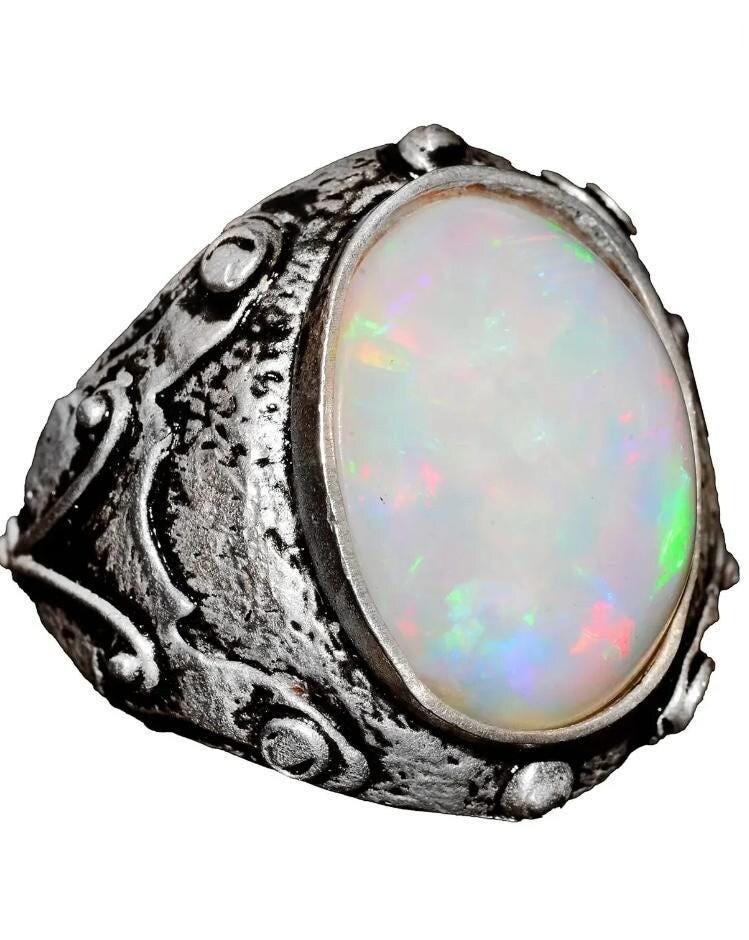 Djinn Khodam — Very Special President Marid Jinn King Ring | Powerful Jinn Ring for Wealth & Protection | Australian opal stone Ring — view 1