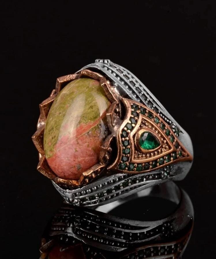 Djinn Khodam — Unakite Stone Limitless Magick Ring - Open the Eternal Sorcerer's Gate — view 1