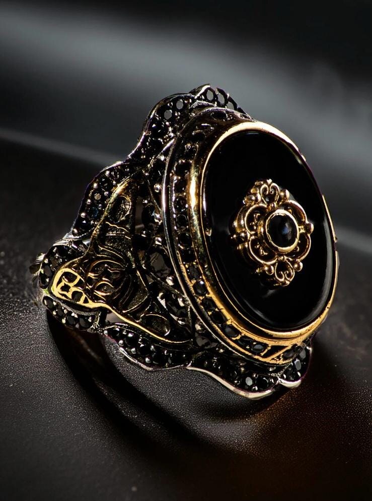 Djinn Khodam — Powerful Arabic Genie Ring with Ifrit Spirit | خاتم السحر الأسود العربي Authentic Magical Djinn Ring for Protection, Wealth Power — view 1