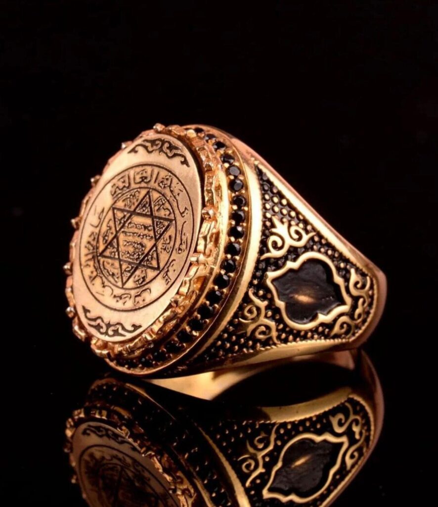 Djinn Khodam — Powerful Arabic Genie Ring with Ifrit Spirit | خاتم السحر الأسود العربي Authentic Magical Djinn Ring for Protection, Wealth Power — view 1