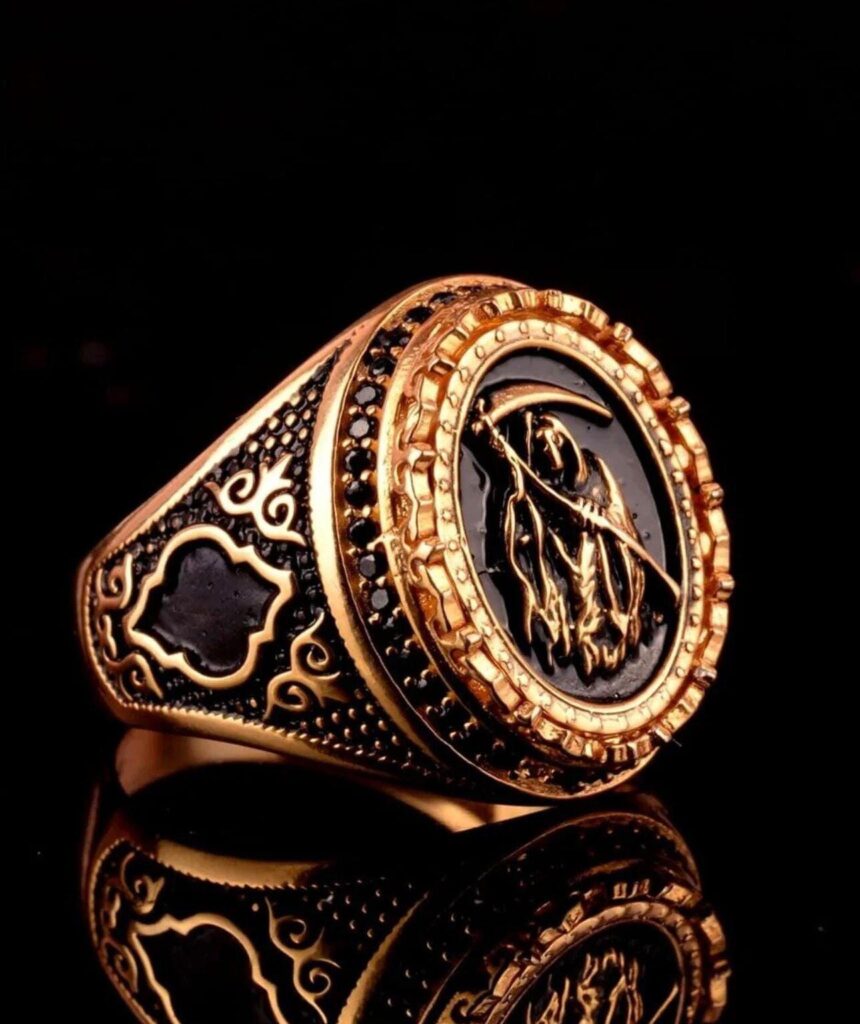 Djinn Khodam — Magical Genie Ring with Angel of Death Symbol | Enchanted Immortality & Unlimited Power Ring | Gothic Occult Jewelry Gift — view 1
