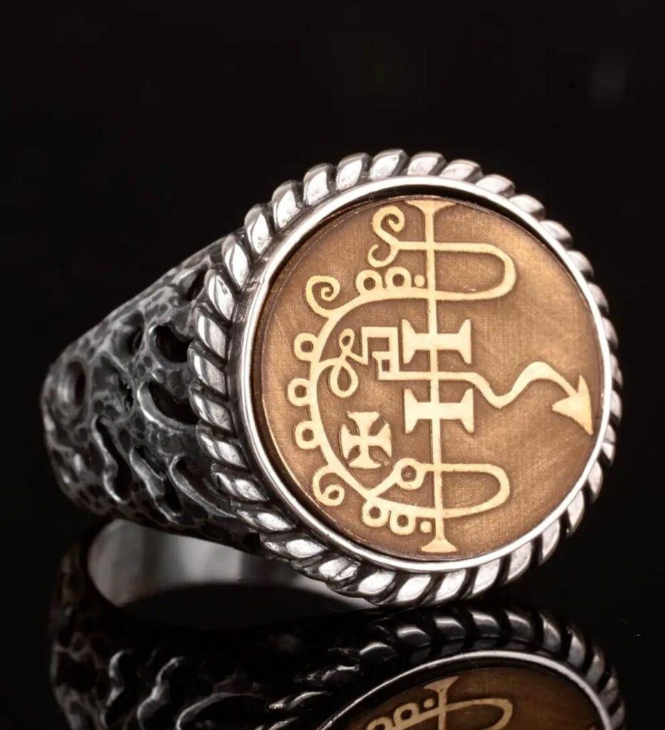 Djinn Khodam — Masonic Magical Genie Ring • Ancient Secret Society Talisman • Power, Protection & Success Djinn Ring • Occult Wealth Attraction Ring — view 1