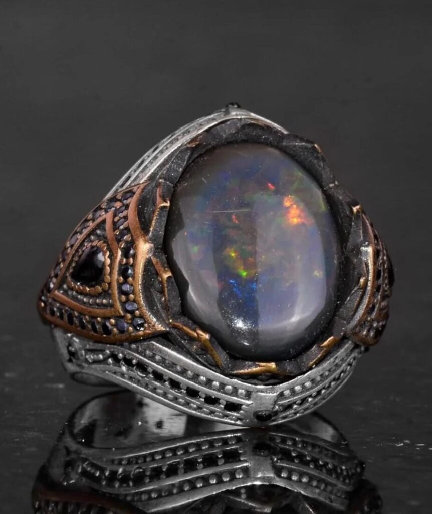 Djinn Khodam — RICHESSE Haunted Djinn for Wealth, Luck, Fortune & Success | Lieutenant General ZahratI Powerful Spirit Vessel - Avustralian Opal Stone — view 1